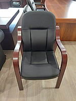 Крісло конференційне Грандіс (преміум) шкіра чорне