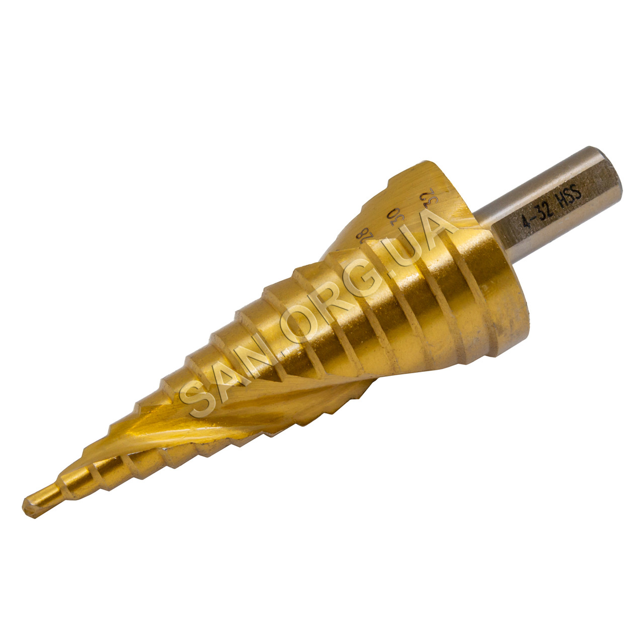 Ступінчасте свердло по металу 4-32 мм Спіральне HSS TiN Step Drill
