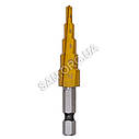 Ступінчасте свердло по металу 4-12 мм HSS TiN Step Drill, фото 3