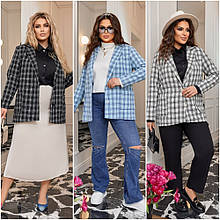 Піджак класичний жіночий із букле розміри батал