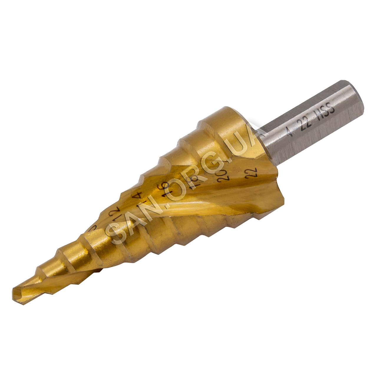 Ступінчасте свердло по металу 4-22 мм Спіральне HSS TiN Step Drill, фото 1