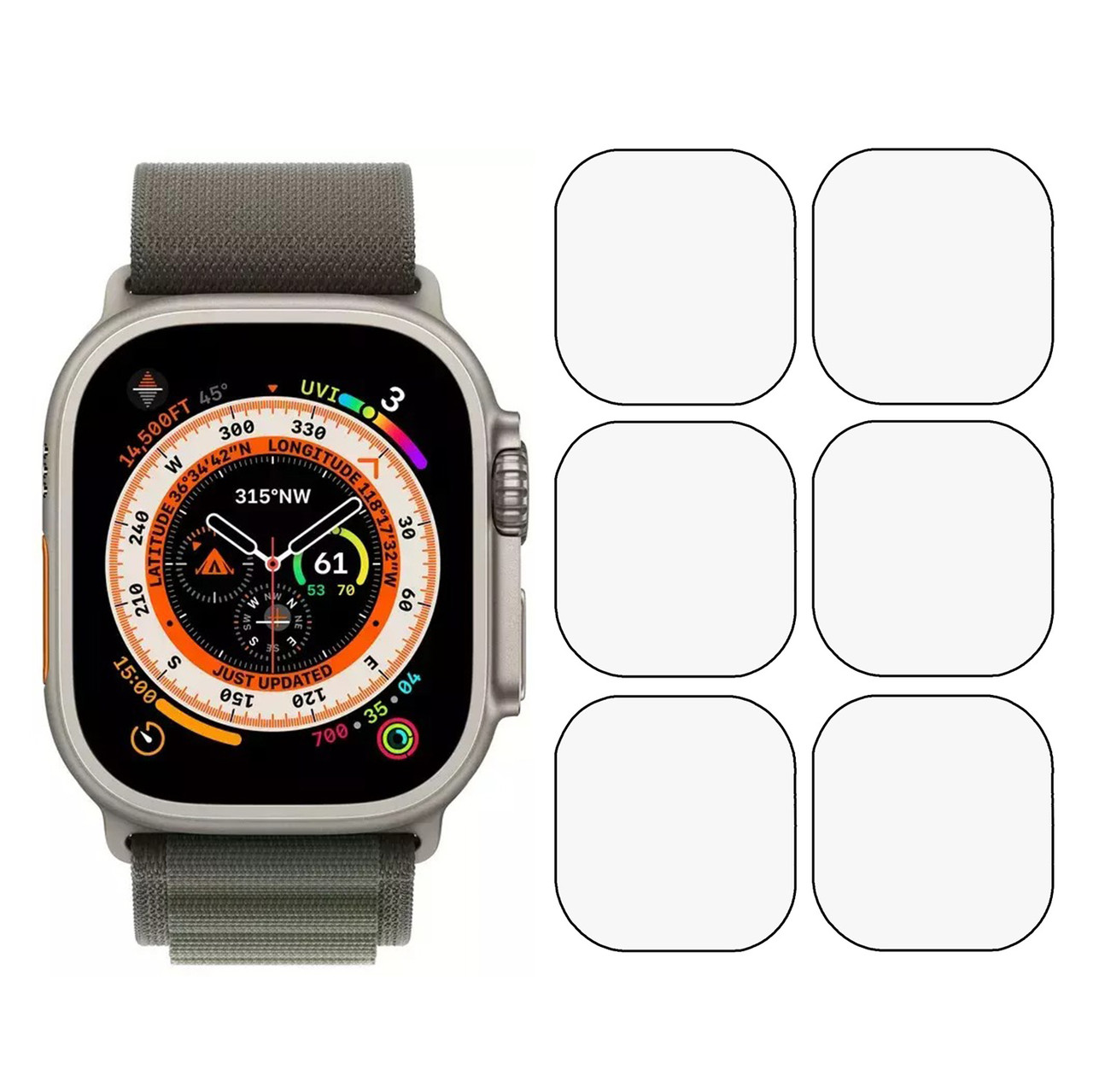 Плівка Mietubl Hydrogel HD для Apple Watch Ultra 49 mm (6шт.) Глянцева, фото 1