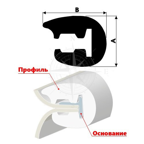 Брус привальний з L-образною основою 30 мм чорний Osculati комплект для захисту корпусу човна ПВХ Італія