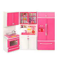 Набор мебели для куклы с плитой и холодильником Limo Toy QF26210PW Игрушечная Кухня со светом и посудой