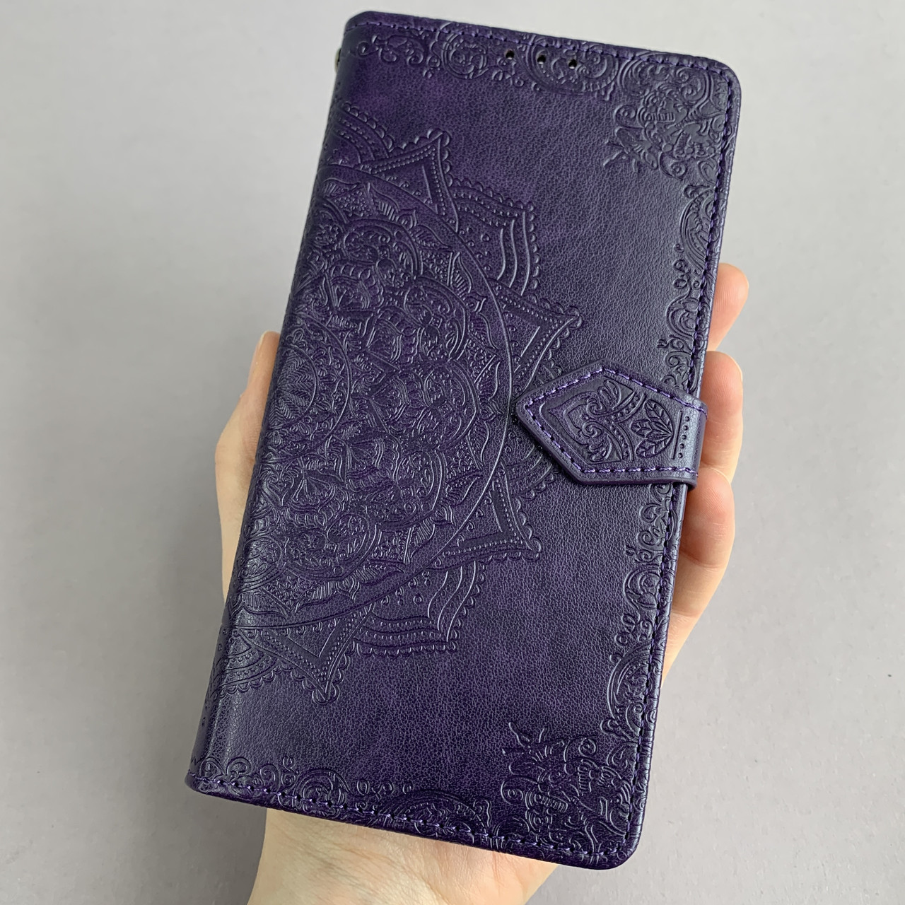Чохол-книга для Samsung Galaxy A52s книжка з візитницею з візерунком на телефон самсунг а52с фіолетова art