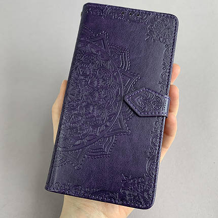 Чохол-книга для Samsung Galaxy A52s книжка з візитницею з візерунком на телефон самсунг а52с фіолетова art, фото 1