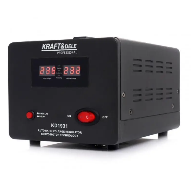 Стабілізатор напруги для дому 1000 ВА 230 В Kraft&Dele AVR Стабілізатори для котлів, техніки, фото 1