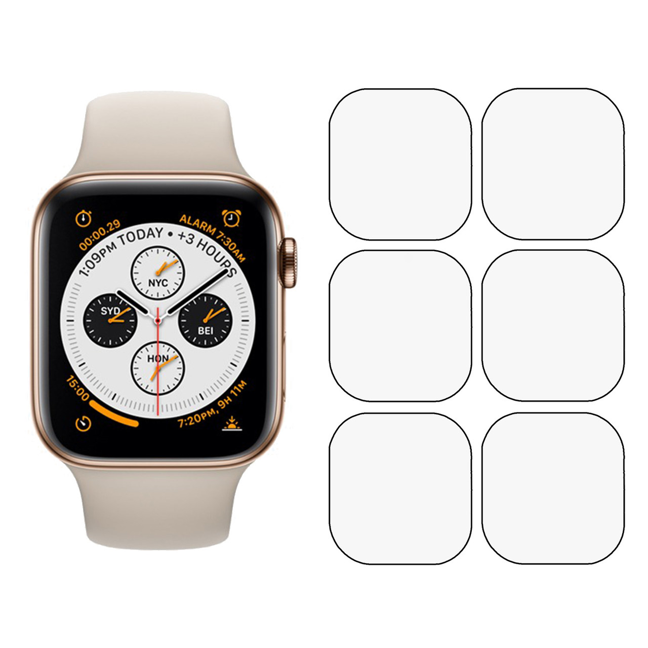 Плівка Mietubl Hydrogel HD для Apple Watch Series 4 44/40 mm (6шт.) Глянцева, фото 1
