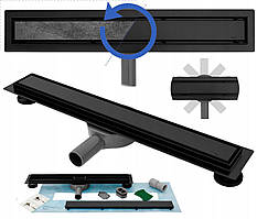 Трап для душу REA NEO 60 PRO BLACK 2в1 чорний *