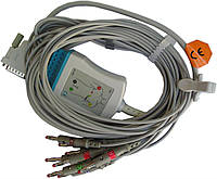 Кабель ЕКГ для електрокардіографів, кабель пацієнта 12 канальний для Юкард та інших кардіографів