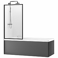 Шторка для ванни REA LAGOS FIX 70 BLACK постійна