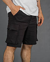 Шорты мужские карго черные однотонные повседневные стильные летние с карманами шорты для мужчин парней модные