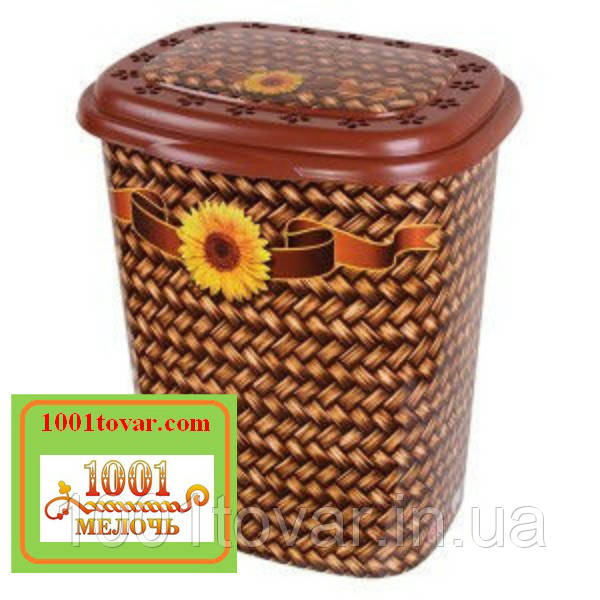 Бак для білизни Еlif, з малюнком "Плетений кошик з квіткою"., фото 1