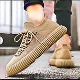 Кросівки літні сітка без шнурків жіночі коричневі, фото 3