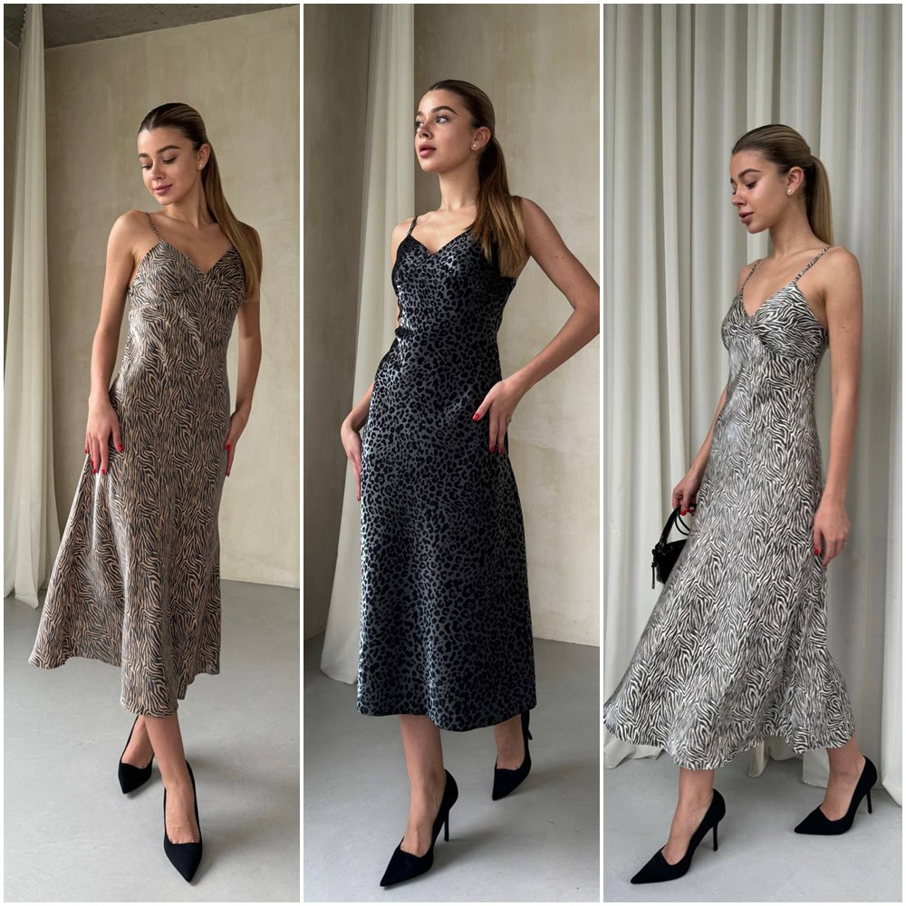 Шикарне плаття довжини міді на бретелях розміри норма