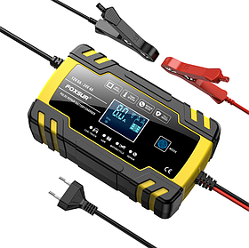 Зарядний пристрій FOXSUR 12V/8А – 24V/4А для акумуляторів різних видів з LCD дисплеєм
