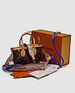 Жіноча сумка Луї Віттон коричнева Louis Vuitton Brown Monogram Neverfull BB, фото 3