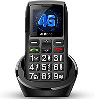 Мобільний телефон Artfone C1 + 4G із великими кнопками,телефон без SIM-карти із зарядною станцією|Кнопка SOS|Акумулятор 1400 мАг|U