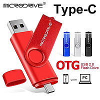 Флешка Microdrive 128 GB TYPE-C 2.0 OTG USB Flash Drive флешнакопичувач. 128 ГБ TYPE-C/USB