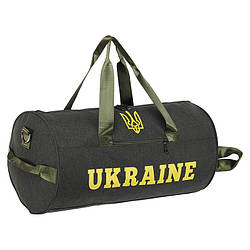 Сумка спортивна бочечка UKRAINE GA-0155-UKR  50х25х25см. оливкова
