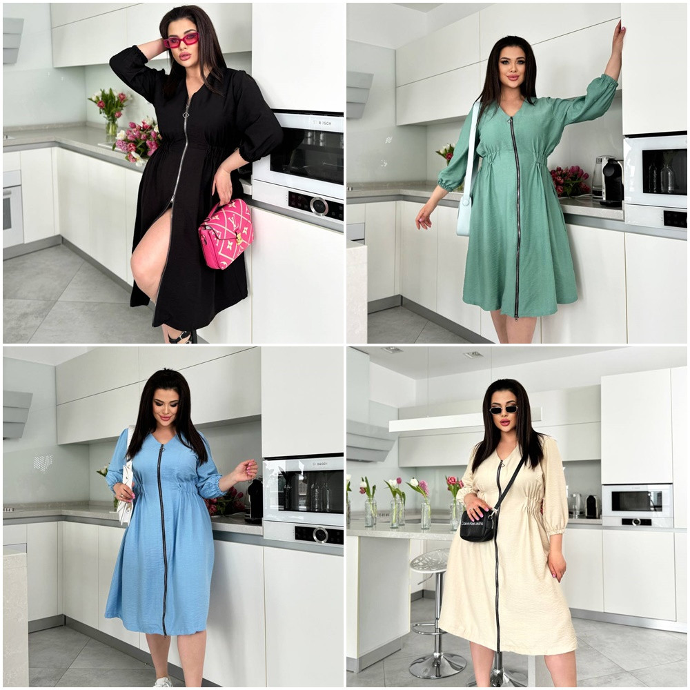 Літнє красиве льон із довгими рукавами розміри норми та батал