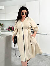 Літнє красиве льон із довгими рукавами розміри норми та батал, фото 3