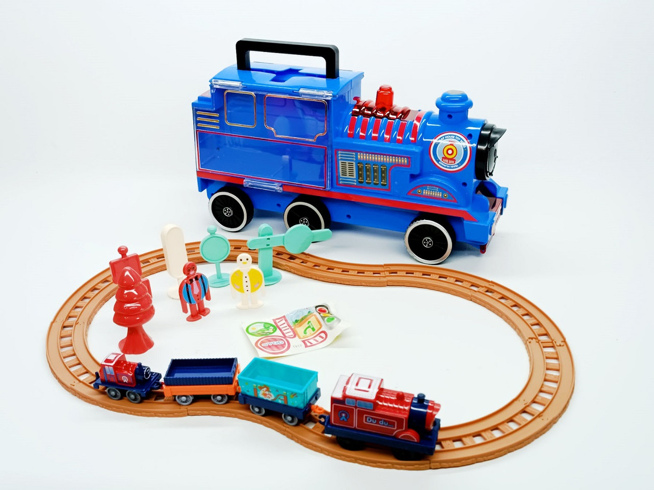 Залізниця-трек Star toys «Паровозик трейлер» синій 128-33