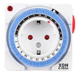 Розетка з таймером електро-механічна добова XON E-Tech SwitchTimer X234 16А 230В Біла (XSTLA012415W 7317)