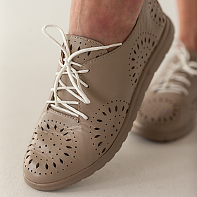 Туфлі мокасини жіночі літні бежевого кольору “Style Shoes”