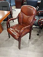 Крісло конференційне Гранд Конф (преміум) шкіра коричневе