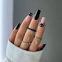 Накладні нігті манікюр Кішка