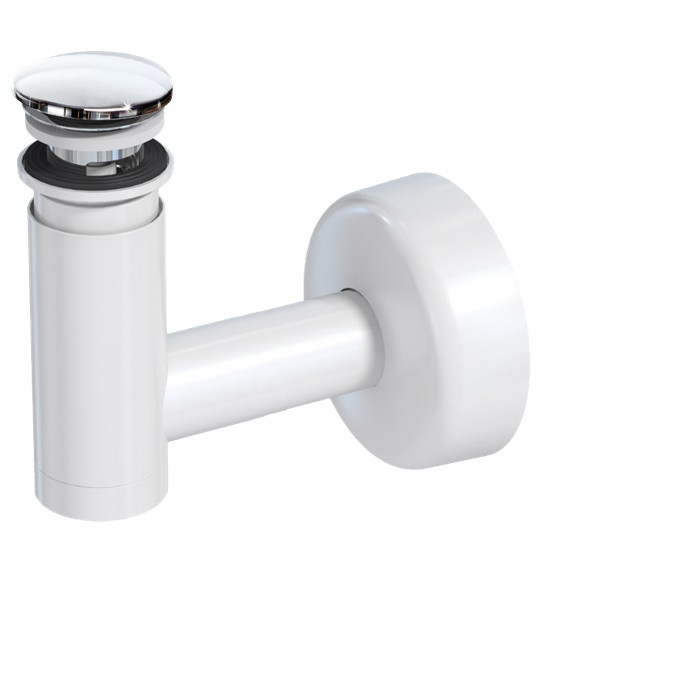 Cифон для умив. Easy Clean, телескоп., d40 з розеткою, клік-клак бронза метал, фото 1