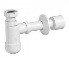 Cифон для умивальника Prevex Basic телескопічний, з накидною гайкою 5/4", зливна трубка d32/50 з розеткою