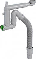 Сифон PREVEX Smartloc, телескопічний, для одинарної кухонної мийки з накидною гайкою, зливна гофра d50/40,
