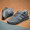 Чоловічі літні кросівки сірі (шкіра, сітка), кроси для чоловіків, чоловіче взуття на літо, розмір 40 41 42 43 44 45, фото 2