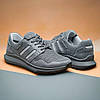 Чоловічі літні кросівки сірі (шкіра, сітка), кроси для чоловіків, чоловіче взуття на літо, розмір 40 41 42 43 44 45, фото 5