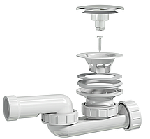 Сифон для душового піддону d52мм, клік-клак, вихід зливу d32