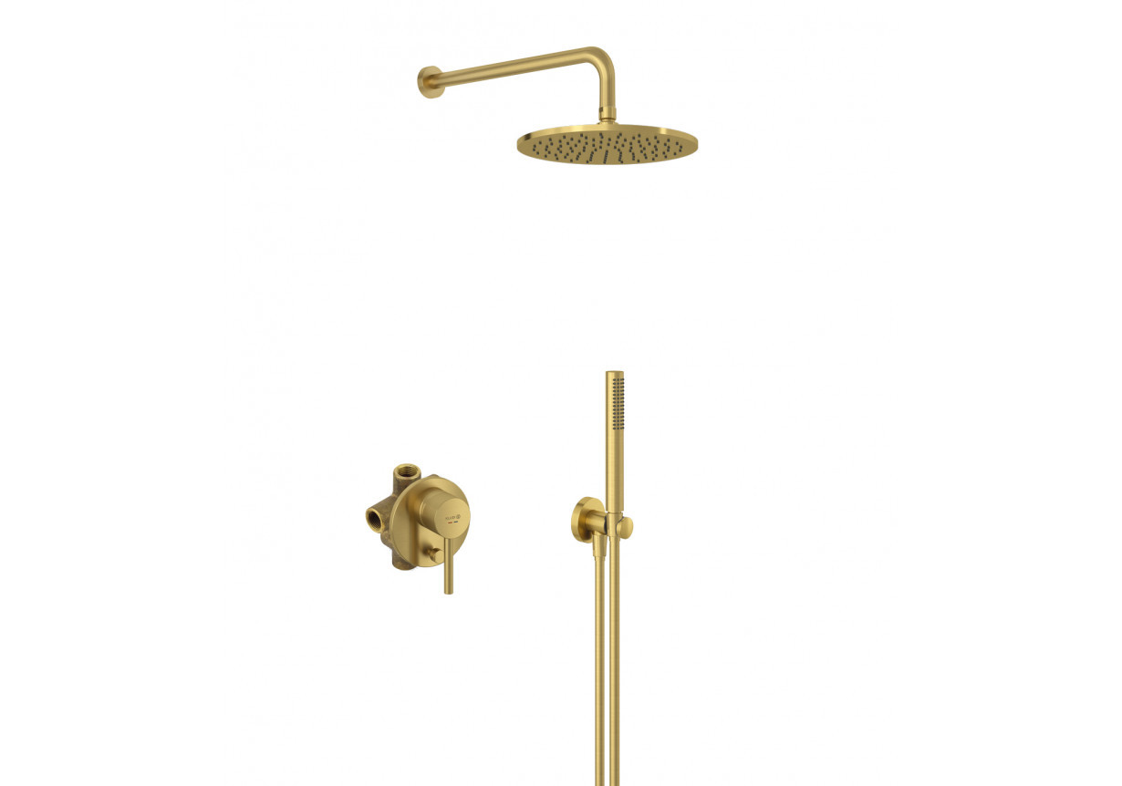 KLUDI BOZZ 7in1 Комплект для душу "Вбудовані рішення", брашоване золото (38624N)