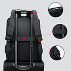 Рюкзак для ноутбука з USB-портом для зарядки, 40х30х12см, Чорний / Міський рюкзак для ноутбука, фото 2