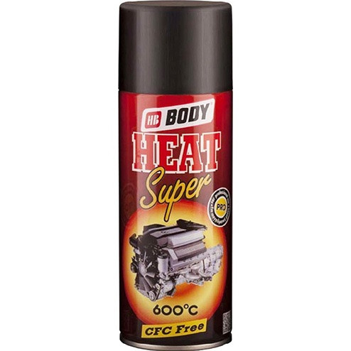 Фарба (емаль) для двигуна термостійка до 600°С HB BODY High Heat, 400 мл Чорний аерозоль