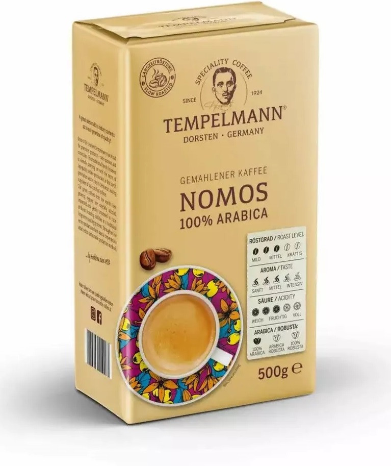 Кава мелена Tempelmann Nomos 100% арабіка 500 грамів, фото 1