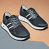 Чоловічі літні кросівки (шкіра, текстиль сітка), чорні кроси, чоловіче взуття на літо, розмір 40 41 42 43 44 45, фото 2