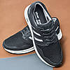 Чоловічі літні кросівки (шкіра, текстиль сітка), чорні кроси, чоловіче взуття на літо, розмір 40 41 42 43 44 45, фото 5