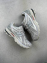 Чоловічі кросівки New Balance 1906R Grey Deep Red Нью Баланс 1960Р сірі сітка шкіра демісезон, фото 4