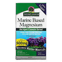 Магний морского происхождения, 500 мг, Marine Based Magnesium, Nature's Answer, 90 вегетарианских капсул