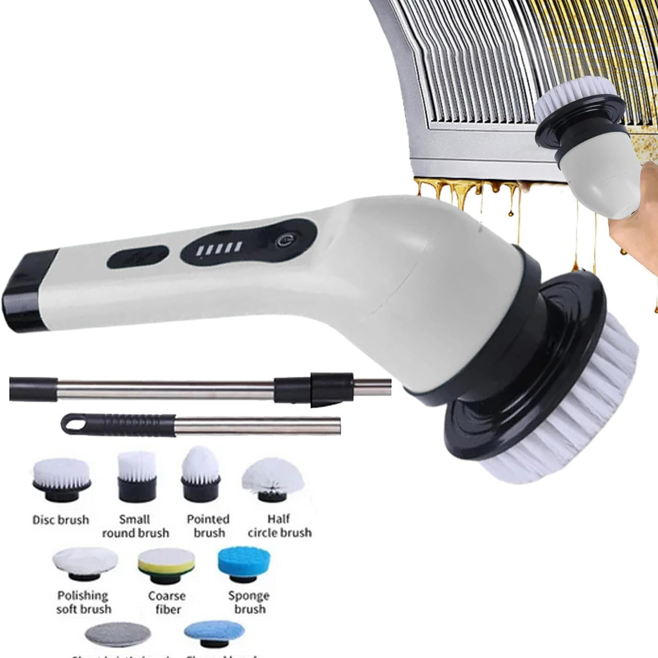 Електрична щітка RESTEQ JY-6010 для прибирання будинку та автомобіля, 9 насадок, IPX6