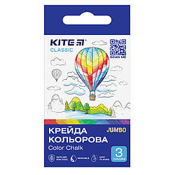 Крейда кольорова Kite Classic Jumbo K-077, 3 кольори