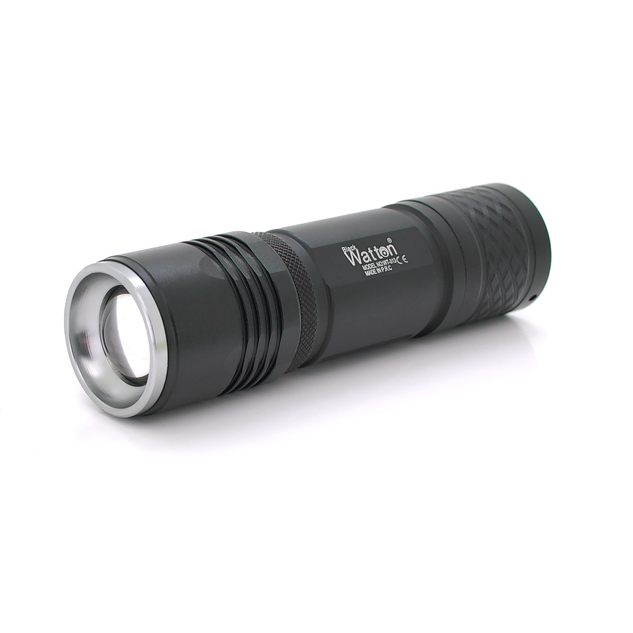 Ліхтар ручний Watton WT-313, 1LED Cree T6, 3W, 5 режимів, ZOOM, 18650/2800mah (перехідник3*AAA), Black, IP44,