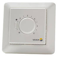 Терморегулятор Veria Control B45, +5...45 °C, механічний, вбудований, дротовий датчик, 15А, 230В, білий