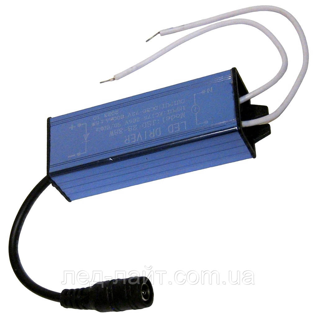 Драйвер світлодіодів 28-38w 600mA 220В IP65